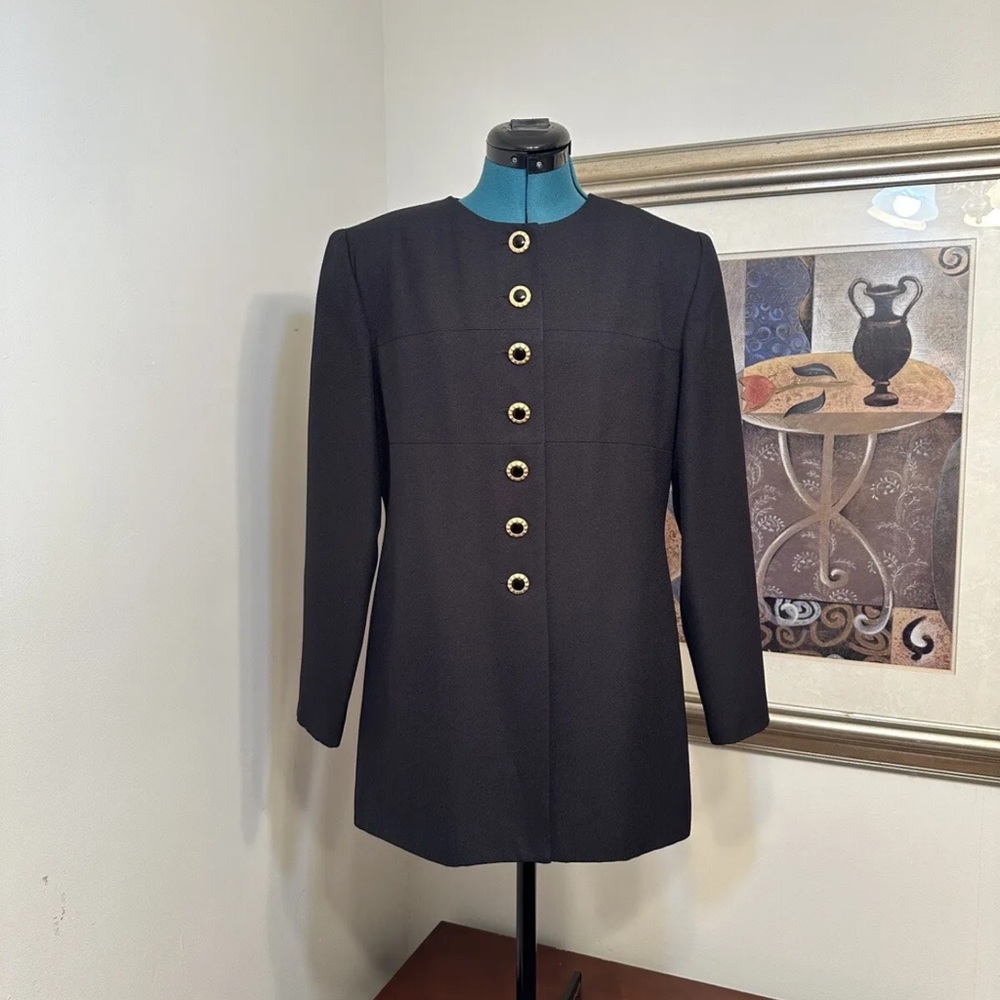 Vintage Heury-Lee Women’s Black Lined Blazer Jacket Cardigan Size 8